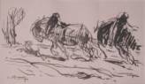 L�on HUSSON, Encre cheval au labour